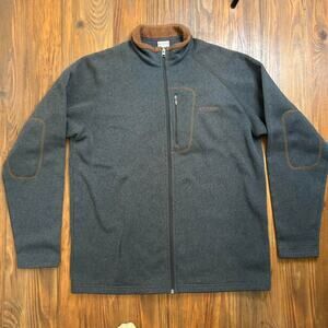 COLUMBIA MENS CANYON POINT ZIP UP GRAY COLOR WITH ELBOW PAD STITCHING SIZE XL